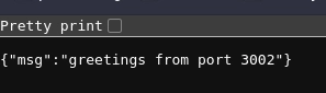 Placeholder: Browser response from port 3002